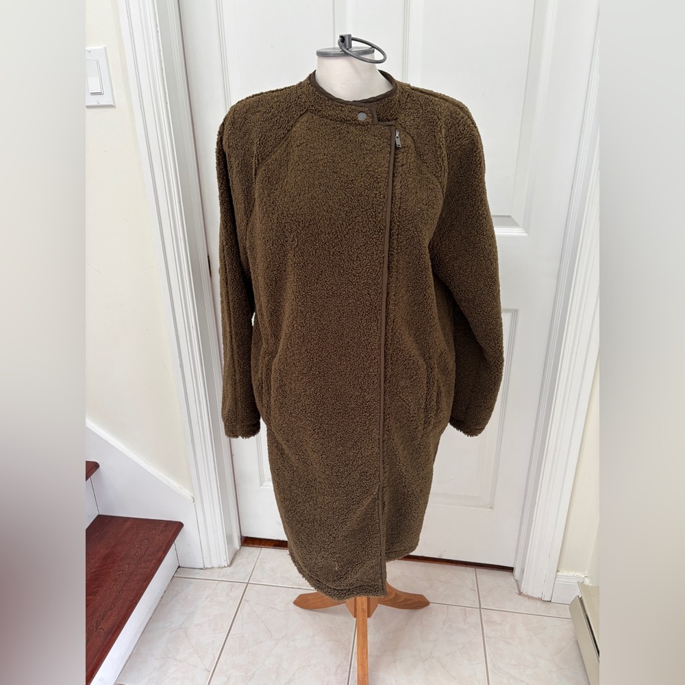 Banana Republic Olive Teddy Sweater Coat ladies size large